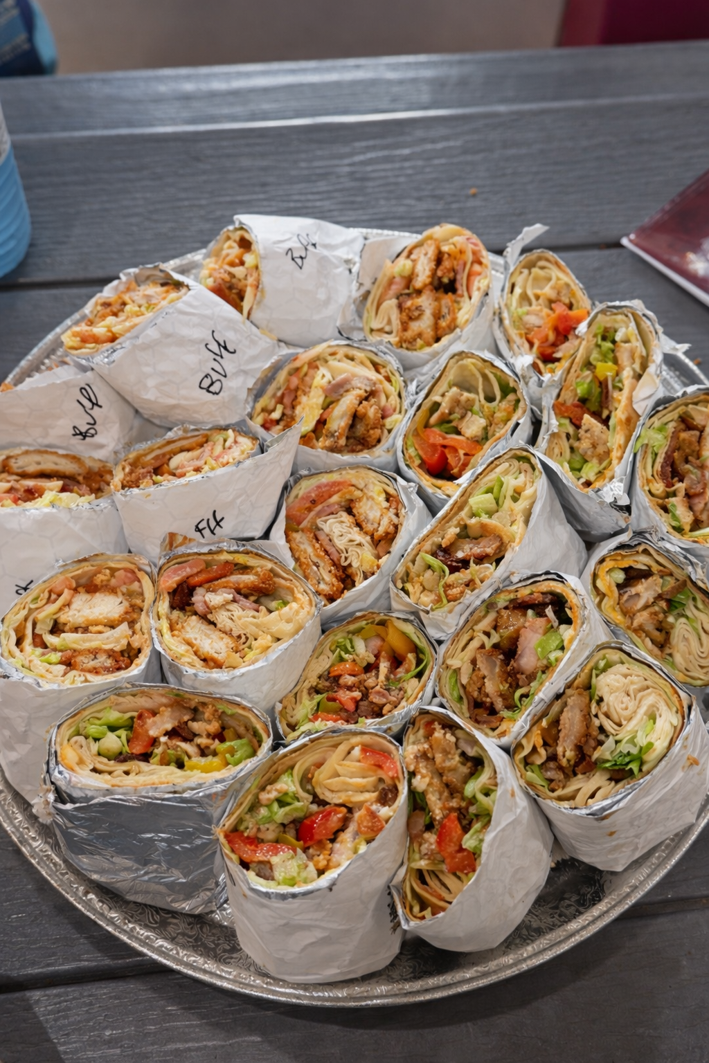 Assorted fresh wraps platter